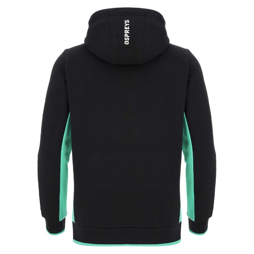 2025-2026 Ospreys Rugby Cotton Hooded Sweat (Black) |Product - Sweat Tops | Macron | Absolute Rugby