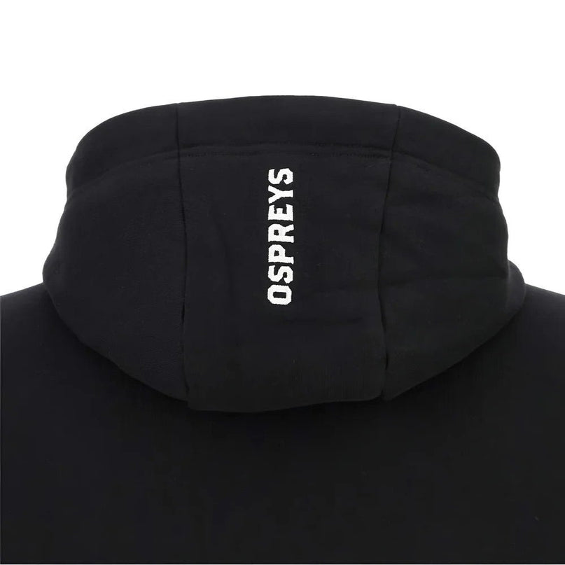 2025-2026 Ospreys Rugby Cotton Hooded Sweat (Black) |Product - Sweat Tops | Macron | Absolute Rugby