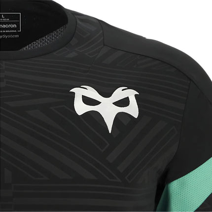 2025-2026 Ospreys Rugby Poly LS Training Tee (Black) |Product - Training Shirts | Macron | Absolute Rugby