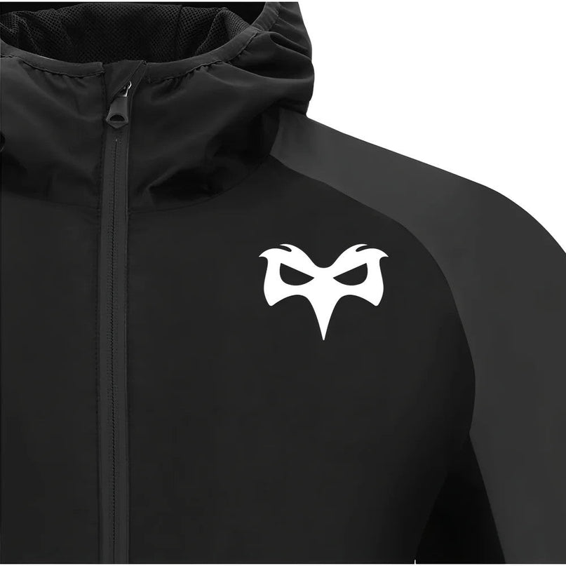 2025-2026 Ospreys Rugby Rain Jacket (Black) |Product - Jackets | Macron | Absolute Rugby