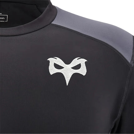 2025-2026 Ospreys Rugby Training Roundneck Top (Black) |Product - Sweat Tops | Macron | Absolute Rugby