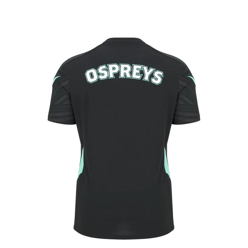 2025-2026 Ospreys Training Poly Rugby Shirt (Black) - Kids |Product - Training Shirts | Macron | Absolute Rugby