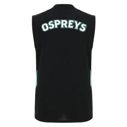 2025-2026 Ospreys Training Poly Sleeveless Shirt (Black) |Product - Sleeveless | Macron | Absolute Rugby