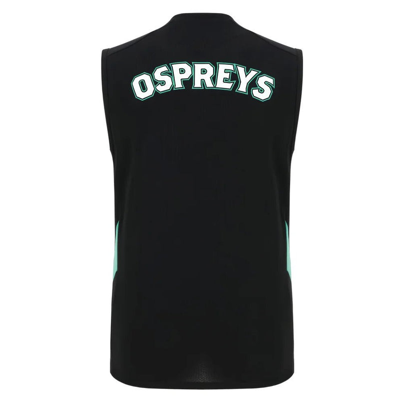 2025-2026 Ospreys Training Poly Sleeveless Shirt (Black) |Product - Sleeveless | Macron | Absolute Rugby