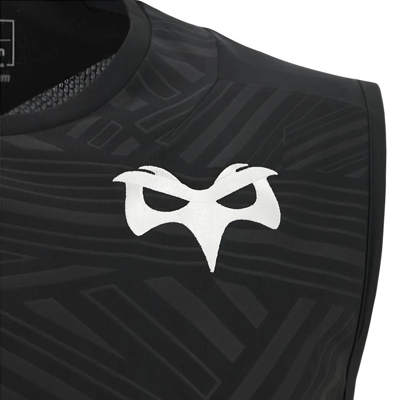 2025-2026 Ospreys Training Poly Sleeveless Shirt (Black) |Product - Sleeveless | Macron | Absolute Rugby