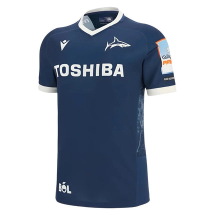 2025-2026 Sale Sharks Home Poly Rugby Shirt |Product - Football Shirts | Macron | Absolute Rugby