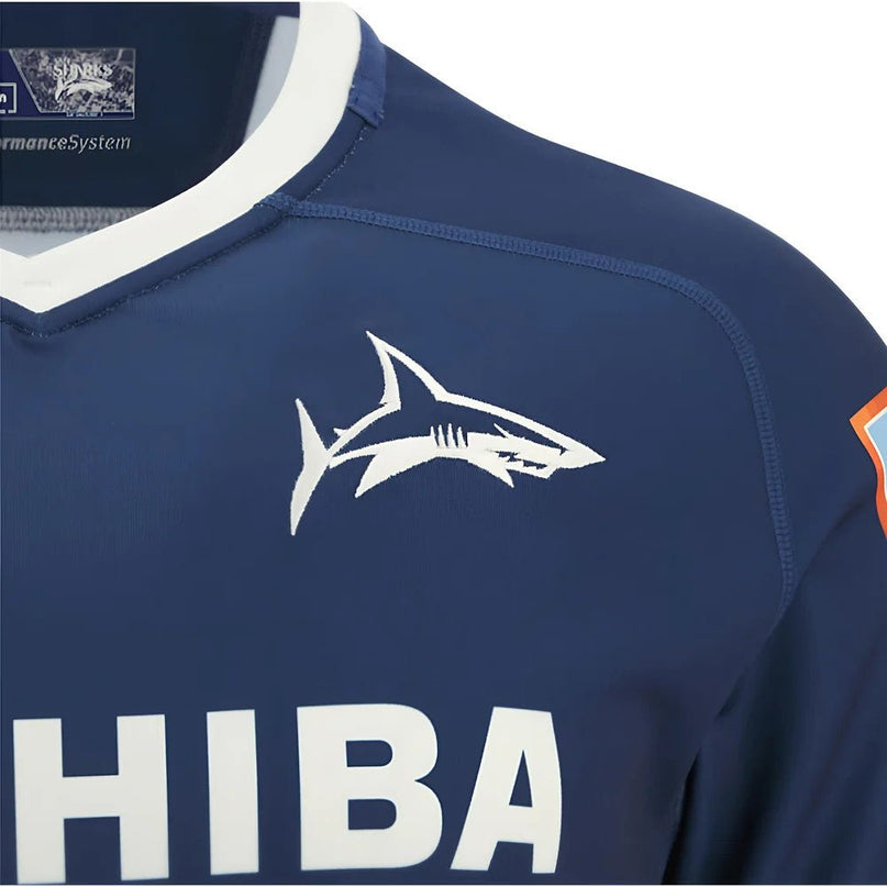 2025-2026 Sale Sharks Home Rugby Shirt (Kids) |Product - Football Shirts | Macron | Absolute Rugby