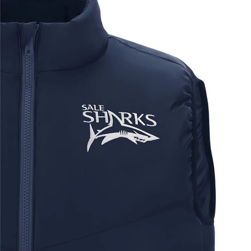 2025-2026 Sale Sharks Padded Gilet (Navy) |Product - Jackets | Macron | Absolute Rugby