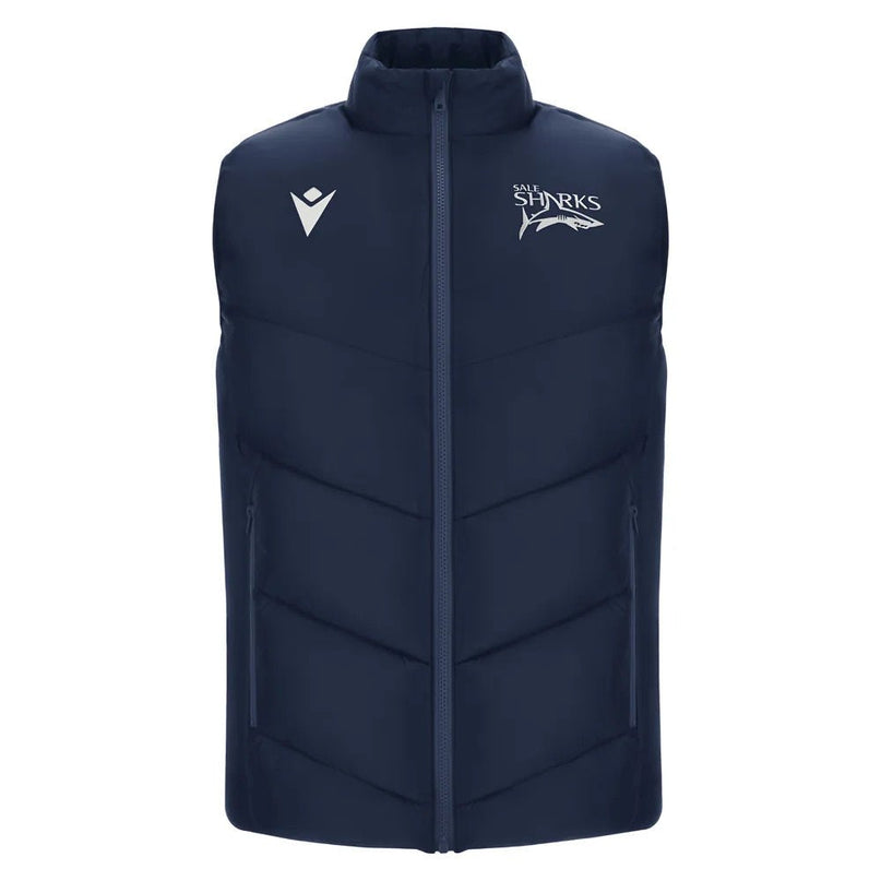 2025-2026 Sale Sharks Padded Gilet (Navy) |Product - Jackets | Macron | Absolute Rugby