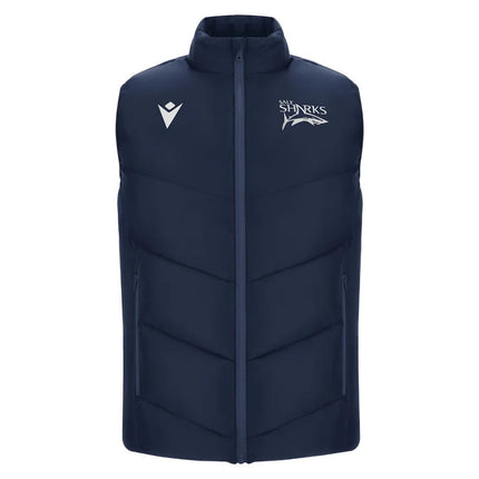 2025-2026 Sale Sharks Padded Gilet (Navy) |Product - Jackets | Macron | Absolute Rugby