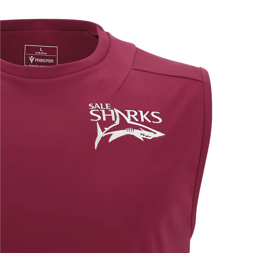 2025-2026 Sale Sharks Training Poly Sleeveless Shirt |Product - Sleeveless | Macron | Absolute Rugby