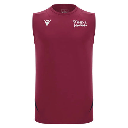 2025-2026 Sale Sharks Training Poly Sleeveless Shirt |Product - Sleeveless | Macron | Absolute Rugby