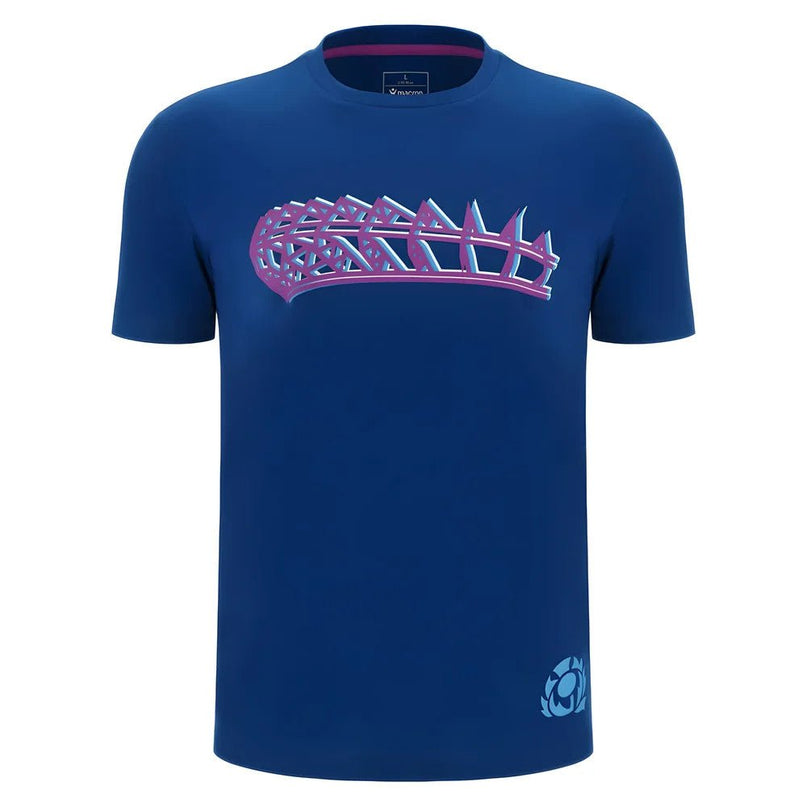 2025-2026 Scotland Leisure Rugby Shirt (Navy) |Product - T-Shirt | Macron | Absolute Rugby