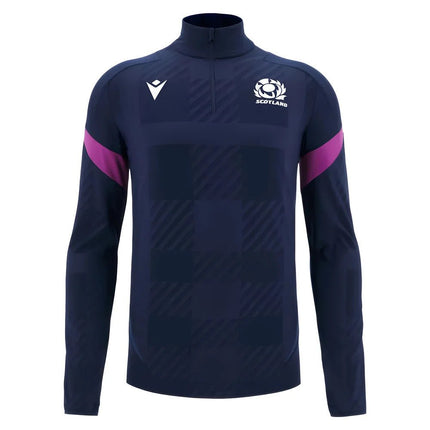 2025-2026 Scotland Rugby 1/4 Zip Training Top (Navy) |Product - Training Tops | Macron | Absolute Rugby
