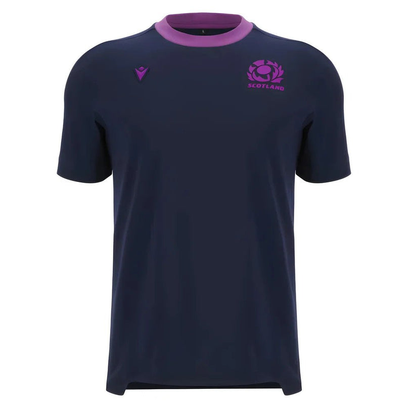 2025-2026 Scotland Rugby Ath Cotton Tee (Navy) |Product - T-Shirt | Macron | Absolute Rugby