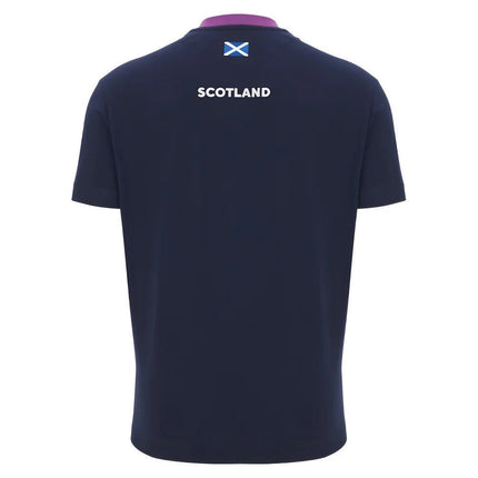 2025-2026 Scotland Rugby Ath Cotton Tee (Navy) |Product - T-Shirt | Macron | Absolute Rugby