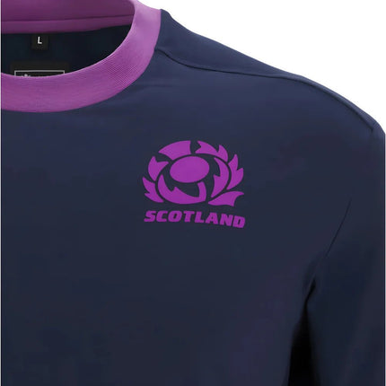 2025-2026 Scotland Rugby Ath Cotton Tee (Navy) |Product - T-Shirt | Macron | Absolute Rugby