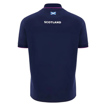 2025-2026 Scotland Rugby Ath Polo Piquet Shirt (Navy) |Product - Polo Shirts | Macron | Absolute Rugby