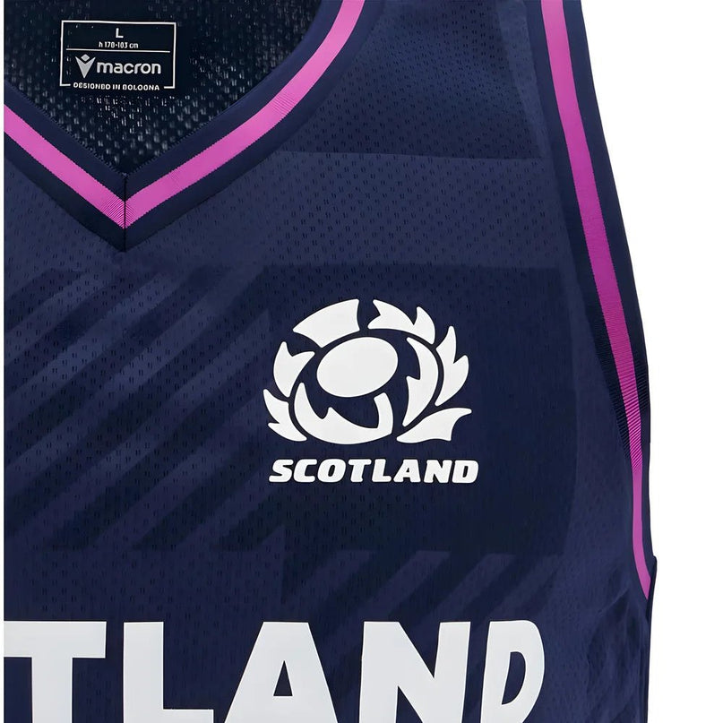 2025-2026 Scotland Rugby Basketball Singlet (Navy) |Product - Sleeveless | Macron | Absolute Rugby