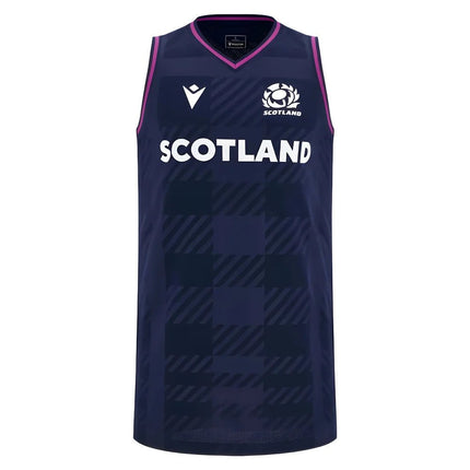2025-2026 Scotland Rugby Basketball Singlet (Navy) |Product - Sleeveless | Macron | Absolute Rugby