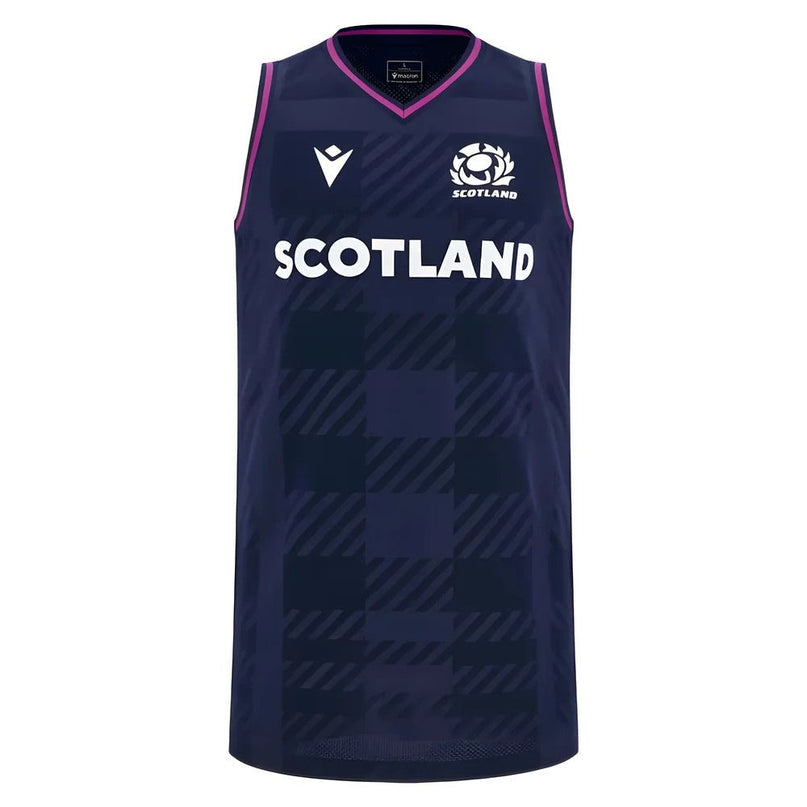 2025-2026 Scotland Rugby Basketball Singlet (Navy) |Product - Sleeveless | Macron | Absolute Rugby