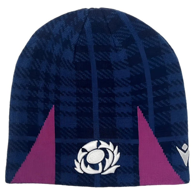 2025-2026 Scotland Rugby Beanie (Navy) |Product - Headwear | Macron | Absolute Rugby