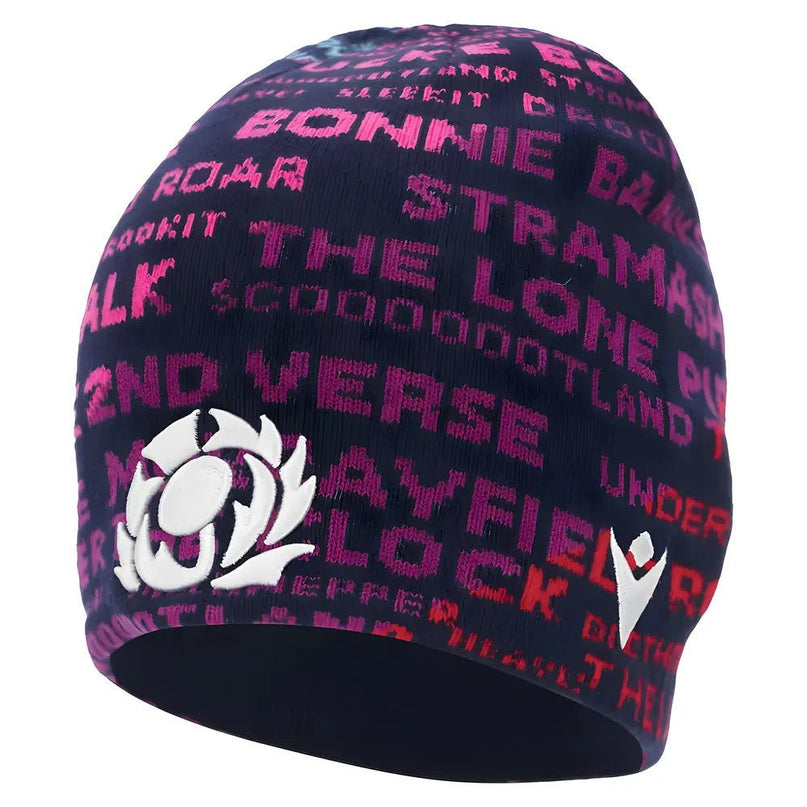 2025-2026 Scotland Rugby Skull Knit Beanie (Rainbow) |Product - Hoodies | Macron | Absolute Rugby