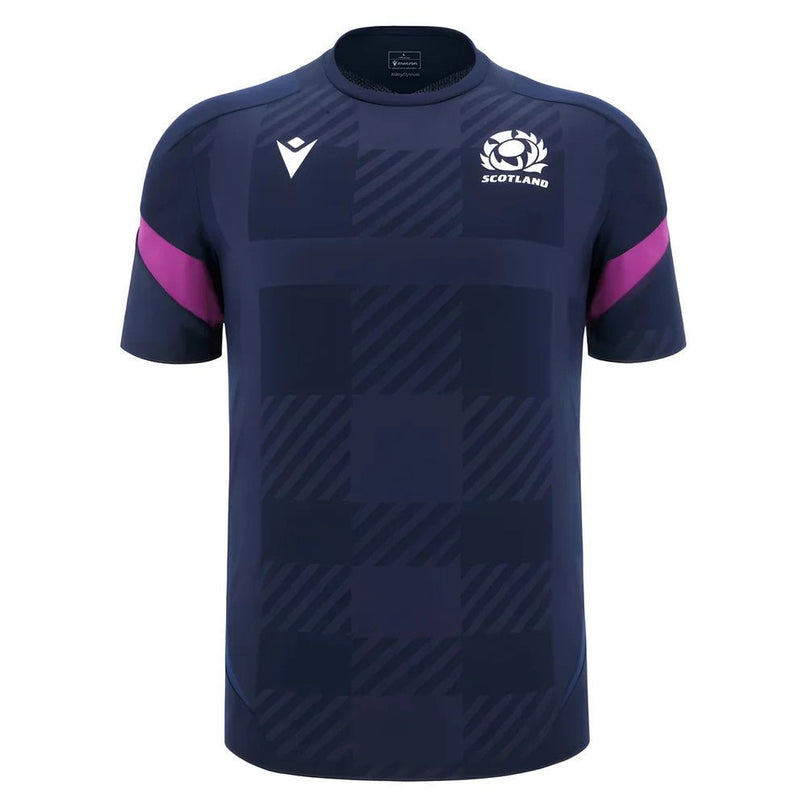 2025-2026 Scotland Rugby Training Poly Shirt (Navy) |Product - Training Shirts | Macron | Absolute Rugby