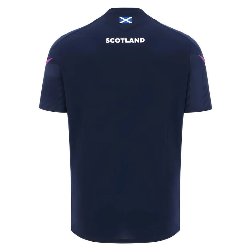 2025-2026 Scotland Rugby Training Poly Shirt (Navy) |Product - Training Shirts | Macron | Absolute Rugby