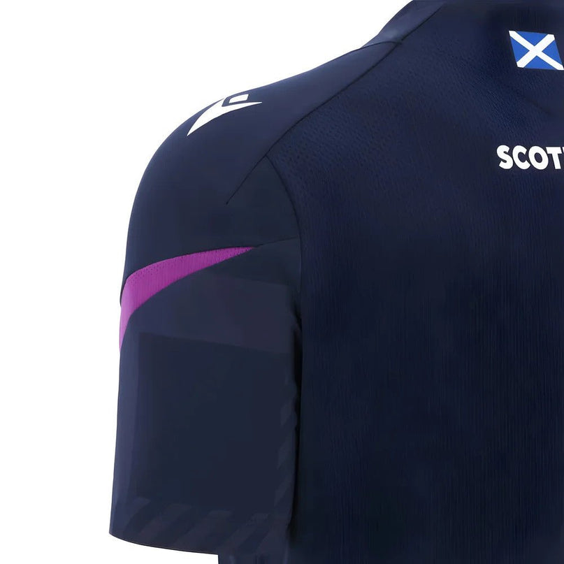 2025-2026 Scotland Rugby Training Poly Shirt (Navy) - Kids |Product - Training Shirts | Macron | Absolute Rugby