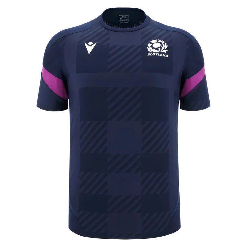 2025-2026 Scotland Rugby Training Poly Shirt (Navy) - Kids |Product - Training Shirts | Macron | Absolute Rugby