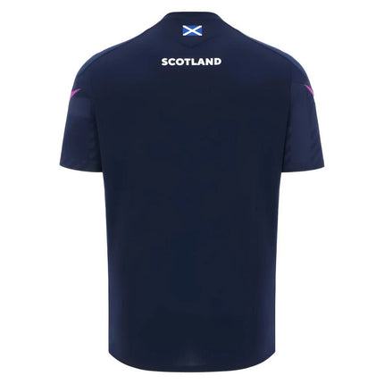 2025-2026 Scotland Rugby Training Poly Shirt (Navy) - Kids |Product - Training Shirts | Macron | Absolute Rugby