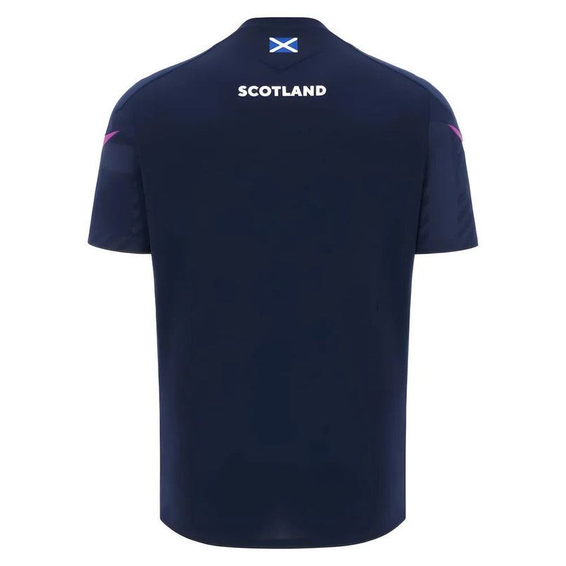 2025-2026 Scotland Rugby Training Poly Shirt (Navy) - Kids |Product - Training Shirts | Macron | Absolute Rugby