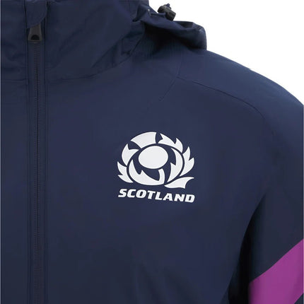 2025-2026 Scotland Rugby Training Rainjacket (Navy) |Product - Jackets | Macron | Absolute Rugby