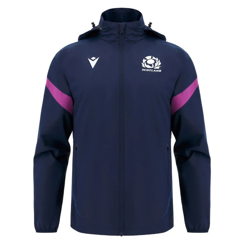 2025-2026 Scotland Rugby Training Rainjacket (Navy) |Product - Jackets | Macron | Absolute Rugby