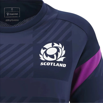 2025-2026 Scotland Rugby Training Shirt (Navy) - Womens |Product - Training Shirts | Macron | Absolute Rugby