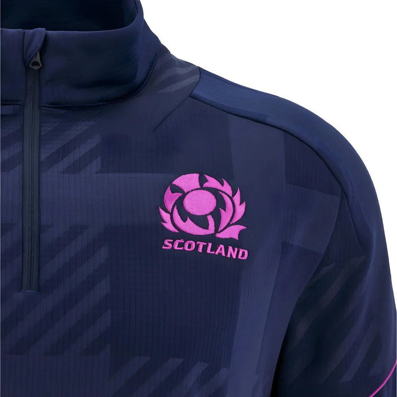 2025-2026 Scotland Rugby Travel Full Zip 3D Hoody (Navy) |Product - Hoodies | Macron | Absolute Rugby