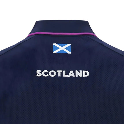 2025-2026 Scotland Rugby Travel Polo Shirt (Navy) - Kids |Product - Polo Shirts | Macron | Absolute Rugby