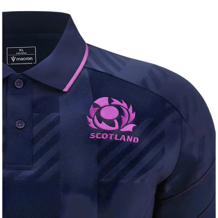 2025-2026 Scotland Rugby Travel Polo Shirt (Navy) - Kids |Product - Polo Shirts | Macron | Absolute Rugby