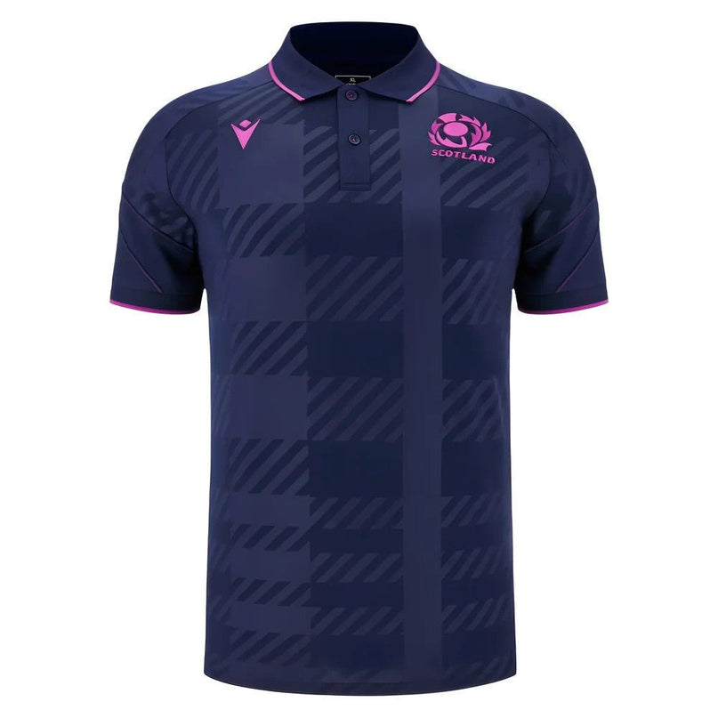 2025-2026 Scotland Rugby Travel Polo Shirt (Navy) - Kids |Product - Polo Shirts | Macron | Absolute Rugby