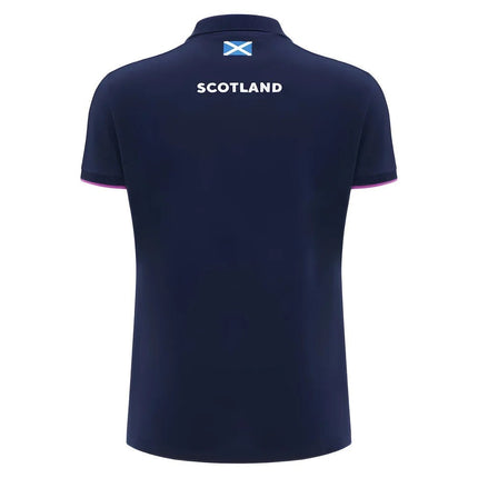 2025-2026 Scotland Rugby Travel Polo Shirt (Navy) - Womens |Product - Polo Shirts | Macron | Absolute Rugby