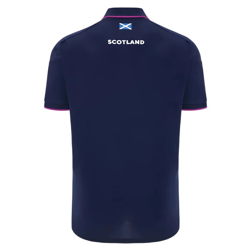 2025-2026 Scotland Rugby Travel Poly Polo Shirt (Navy) |Product - Polo Shirts | Macron | Absolute Rugby