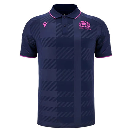 2025-2026 Scotland Rugby Travel Poly Polo Shirt (Navy) |Product - Polo Shirts | Macron | Absolute Rugby