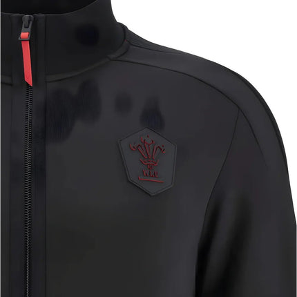 2025-2026 Wales Anthem Jacket (Black) |Product - Jackets | Macron | Absolute Rugby