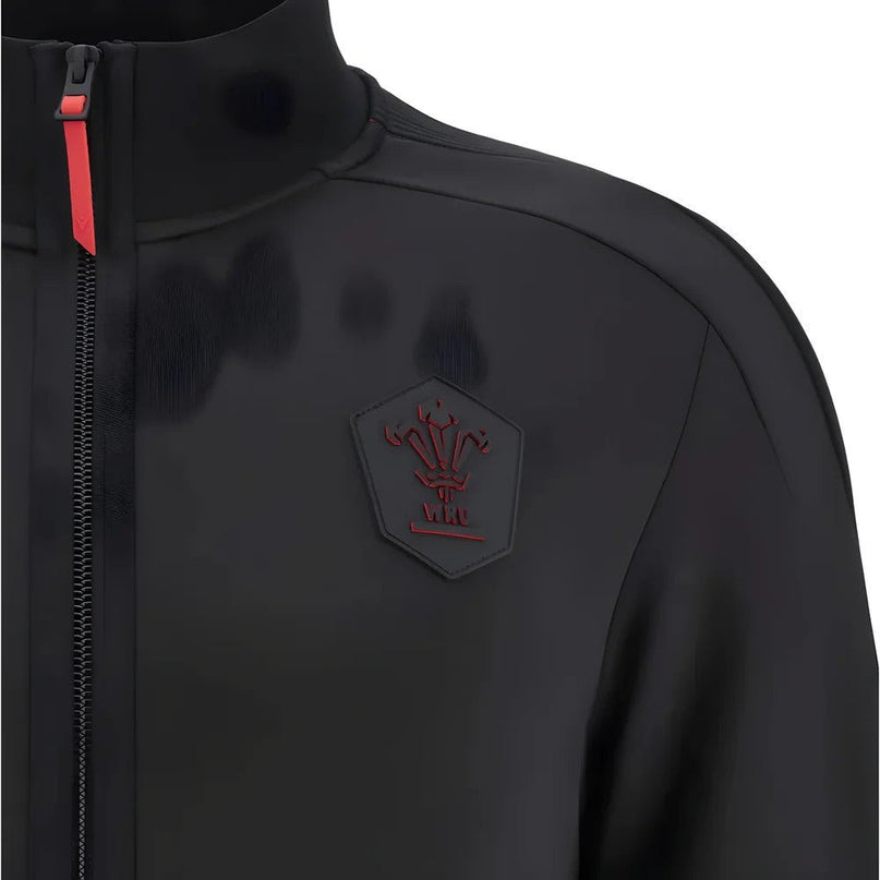 2025-2026 Wales Anthem Jacket (Black) |Product - Jackets | Macron | Absolute Rugby