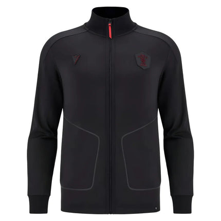 2025-2026 Wales Anthem Jacket (Black) |Product - Jackets | Macron | Absolute Rugby