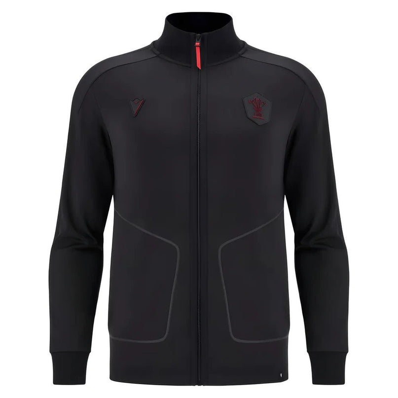 2025-2026 Wales Anthem Jacket (Black) |Product - Jackets | Macron | Absolute Rugby