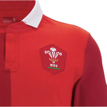 2025-2026 Wales Home Cotton LS Rugby Shirt |Product - Football Shirts | Macron | Absolute Rugby
