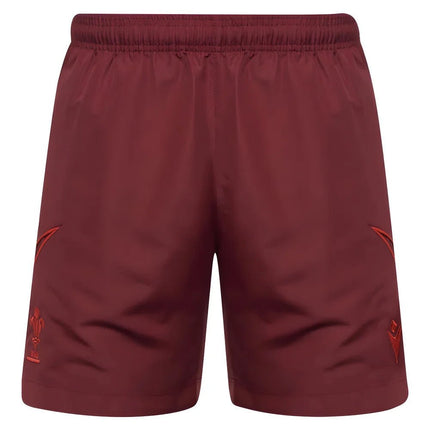 2025-2026 Wales Rugby Travel Bermuda Shorts (Deep Red) |Product - Shorts | Macron | Absolute Rugby