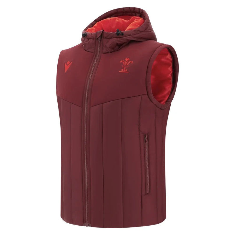 2025-2026 Wales Rugby Travel Bomber Jacket (Deep Red) |Product - Jackets | Macron | Absolute Rugby